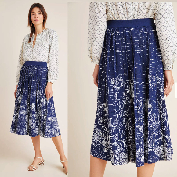 Anthropologie Haven Knit Pleated Midi Skirt Size XS - Picture 5 of 7